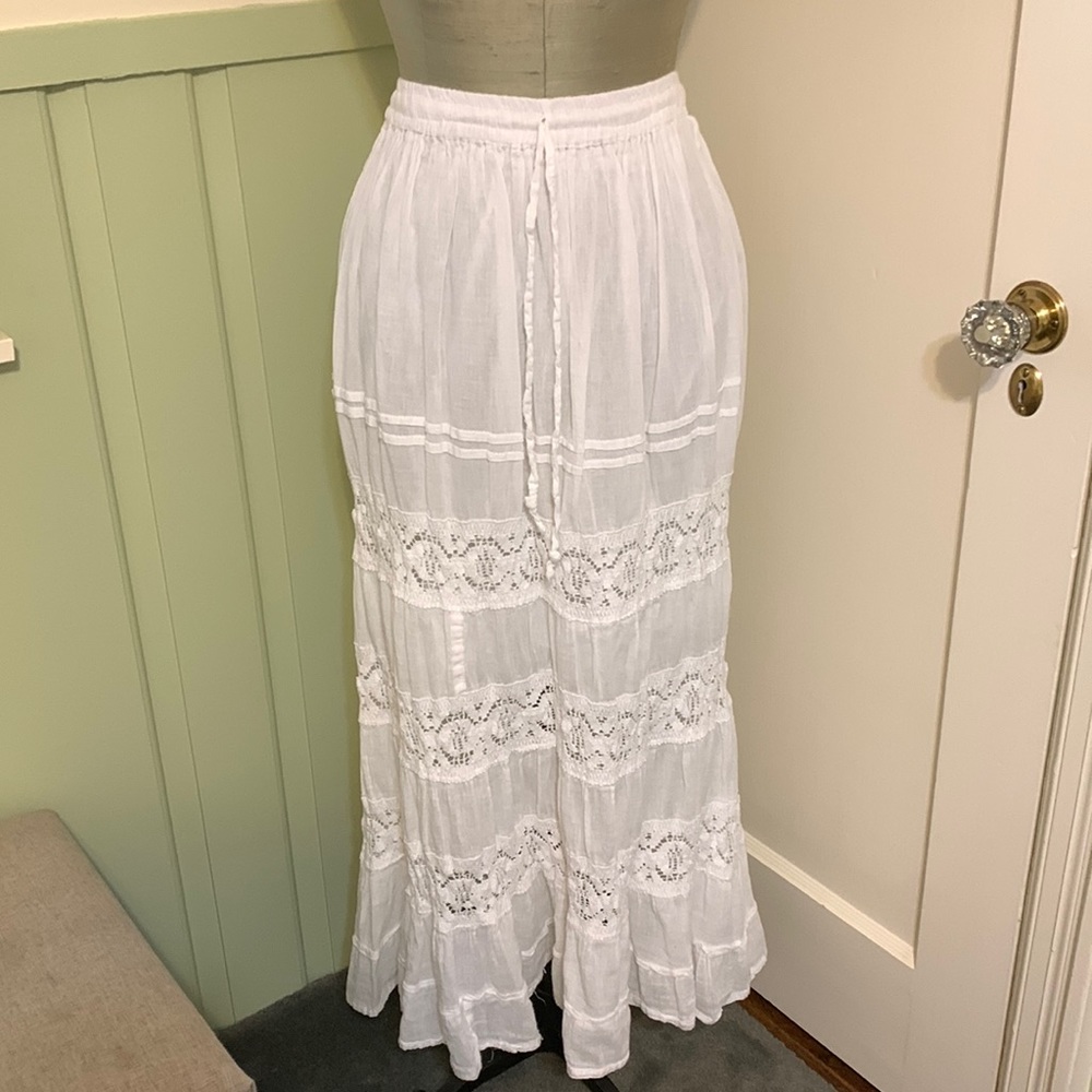 High waist peasant style skirt